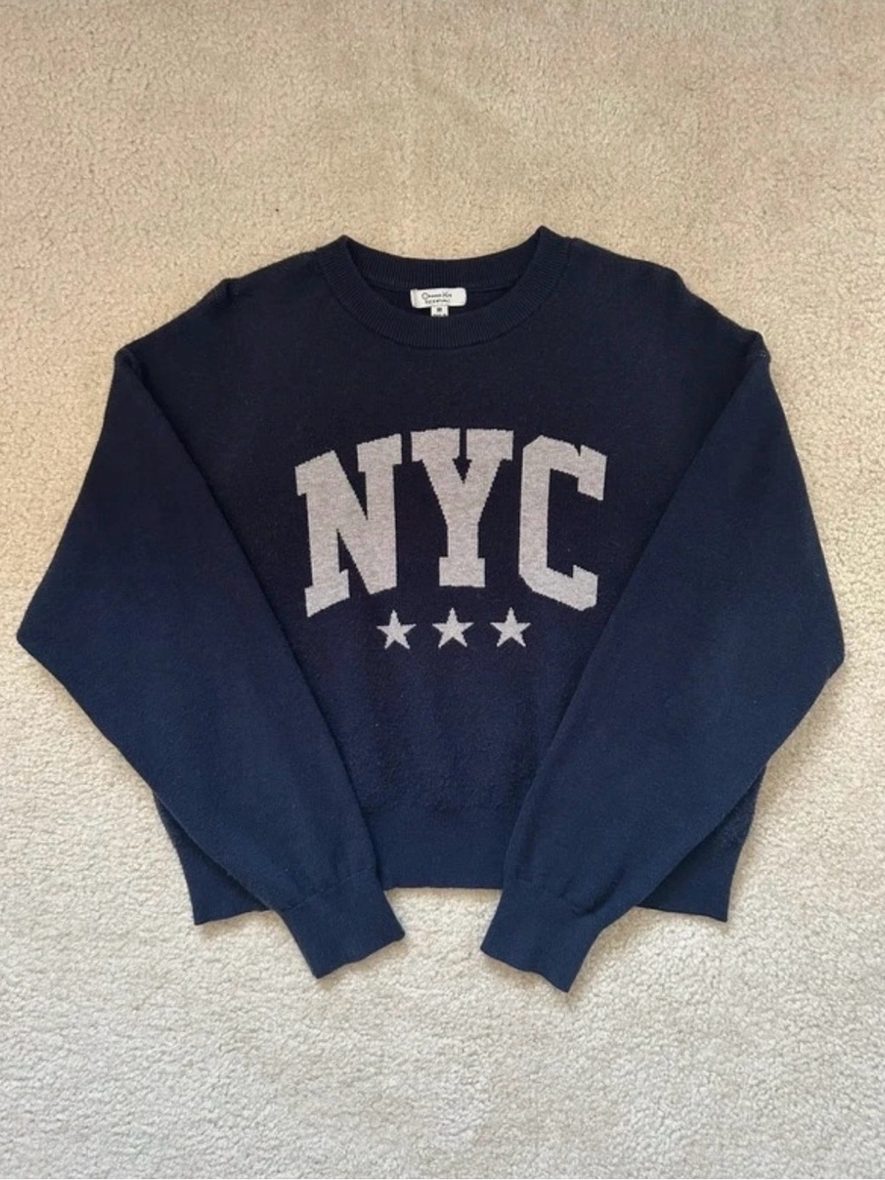 Navy NYC Graphic Crewneck Sweater